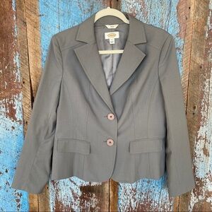 Talbots Gray Wool Blend Blazer Size 8